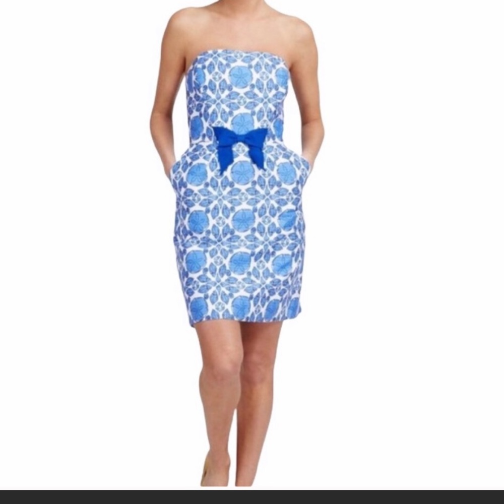 Vineyard Vines Strapless Dress with Pockets